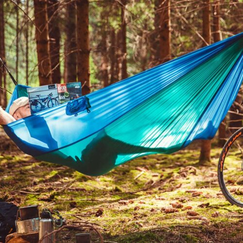 Adventure Hammock Ice-Blue: Hamaca de Viaje/Portátil [1p] Exterior/Camping - Imagen 4