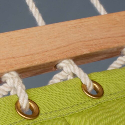 Alabama Avocado: Hamaca-Acolchada XXL [2p-K] de Exterior c/ Barras+Almohada [Madera FSC/Casa y Jardín] - Imagen 4