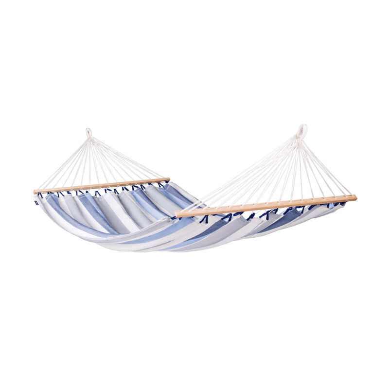 Alisio Sea Salt: Hamaca XL de Exterior c/ Barras [Madera FSC/Casa y Jardín] Hecha a Mano [tonos Azul]
