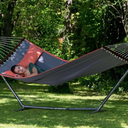 American Dream Grey: Hamaca-Acolchada XL [1-2p] con Barras+Almohada - Imagen 3