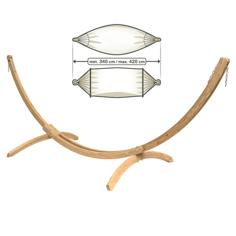 Arcus: Soporte XXL [Madera-Alerce FSC] p/ Hamaca [340-420cm] Casa y Jardín