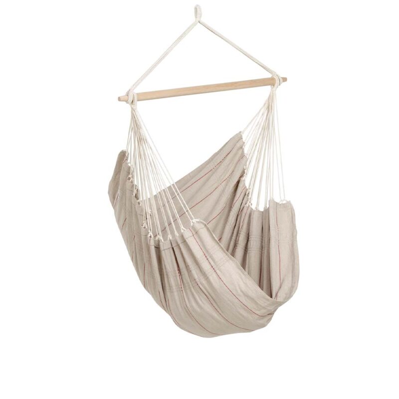 Artista Sand: Silla Hamaca XL [1-2p] Algodón Reciclado+Madera FSC /Hecha a Mano [Beige/Arena]