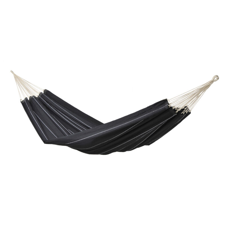 Barbados Black: Hamaca XL [1-2p] Brasileña /Hecha a Mano [Negra+Blanca]
