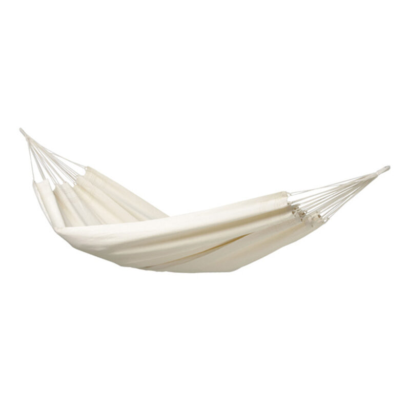 Barbados Natura: Eco-Hamaca XL [1-2p] Brasileña [100%Algodón Reciclado] Hecha a Mano [Blanca/Crudo]