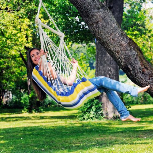 Belize Kolibri: Silla Colgante Individual [Algodón Reciclado] Acolchada - Imagen 4