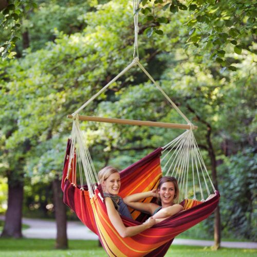 Brasil Gigante Lava: Lounger/Silla Hamaca XXL [2-3p] Algodón Reciclado+Madera FSC /Hecha a Mano - Imagen 4