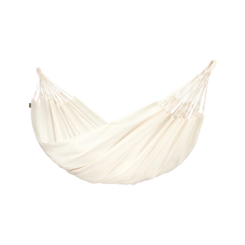 Brisa Vanilla: Hamaca XXL de Exterior [Casa y Jardín] Hecha a Mano [Blanca/Crudo]