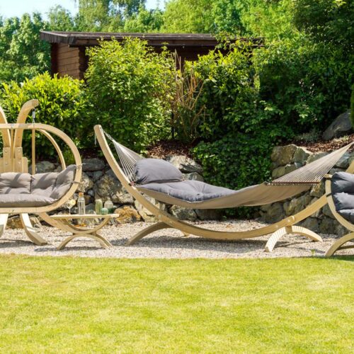 Troja: Soporte XXL [Madera FSC] p/ Hamaca [340-420cm] Casa y Jardín - Imagen 5