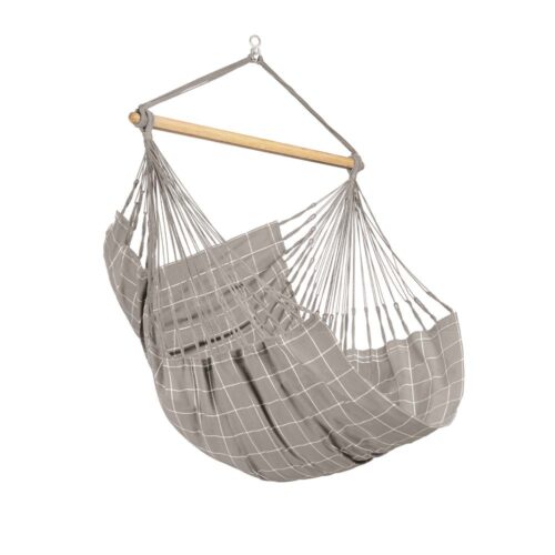 Domingo Almond: Lounger/Silla Hamaca de Exterior Hecha a Mano [Madera FSC] Casa y Jardín [Gris Topo/patrones]