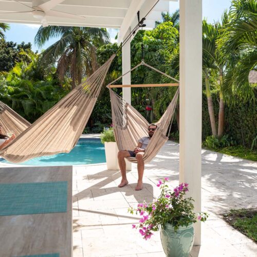 Domingo Almond: Lounger/Silla Hamaca de Exterior Hecha a Mano [Madera FSC] Casa y Jardín - Imagen 4