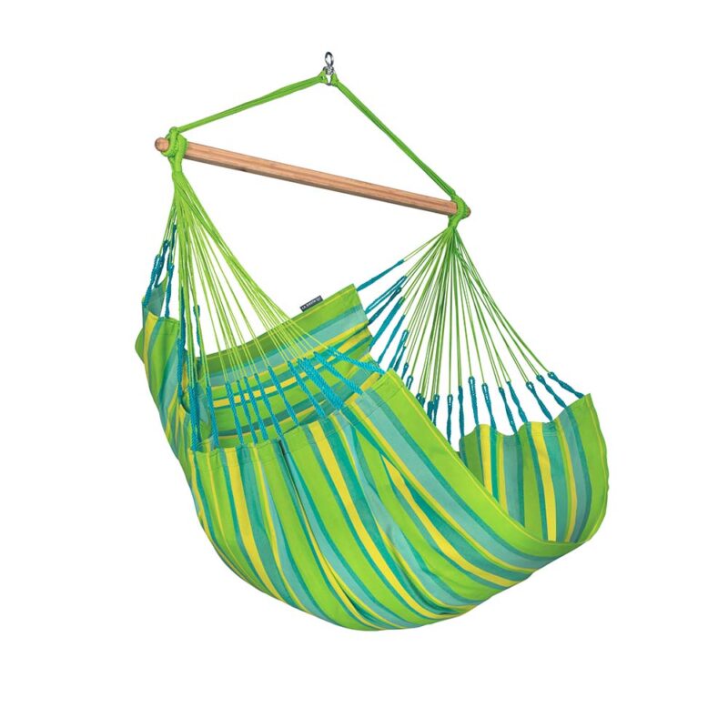 Domingo Lime: Lounger/Silla Hamaca de Exterior Hecha a Mano [Madera FSC] Casa y Jardín [Multicolor+Verde]
