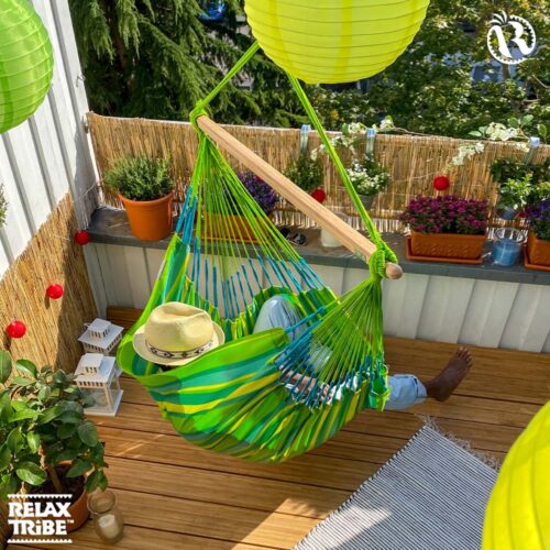 Domingo Lime: Lounger/Silla Hamaca de Exterior Hecha a Mano [Madera FSC] Casa y Jardín - Imagen 2