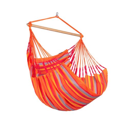 Domingo Toucan: Lounger/Silla Hamaca de Exterior Hecha a Mano [Madera FSC] Casa y Jardín [Multicolor+Naranja]