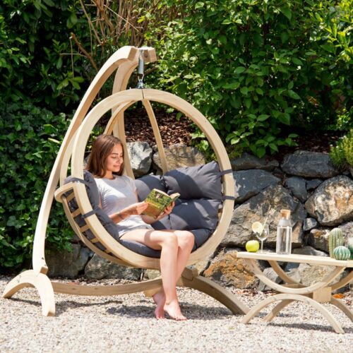 Globo Chair Anthracite: Silla Colgante [1p] Madera FSC [Casa y Jardín]+Cojín de Exterior - Imagen 3