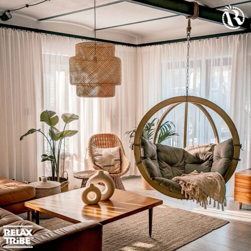 Globo Chair Taupe: Silla Colgante [1p] Madera FSC [Casa y Jardín]+Cojín de Exterior - Imagen 3