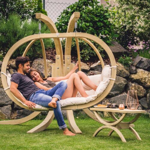 Globo Royal Chair Natura: Sillón Colgante XL [2/3p] Madera FSC [Casa y Jardín]+Cojín de Exterior - Imagen 4