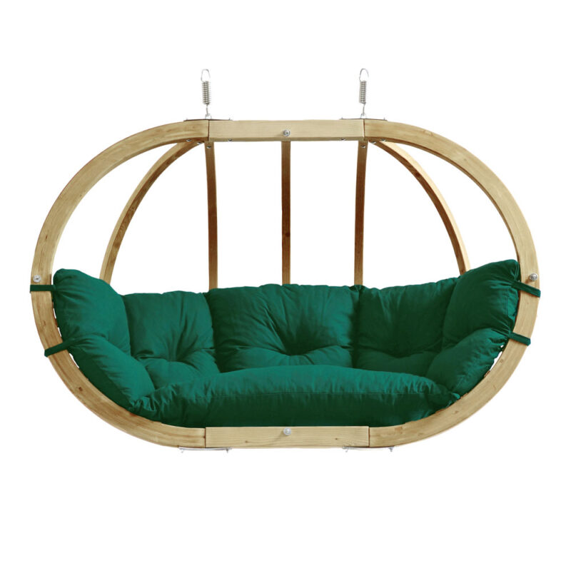 Globo Royal Chair Verde: Sillón Colgante XL [2/3p] Madera FSC [Casa y Jardín]+Cojín de Exterior