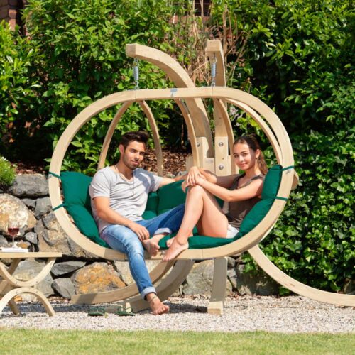 Globo Royal Chair Verde: Sillón Colgante XL [2/3p] Madera FSC [Casa y Jardín]+Cojín de Exterior - Imagen 4