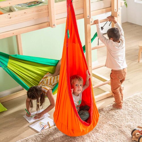 Joki Foxy: Nido/Silla Colgante Infantil [100%Algodón Bio] c/ Almohadada+Suspensión - Imagen 5