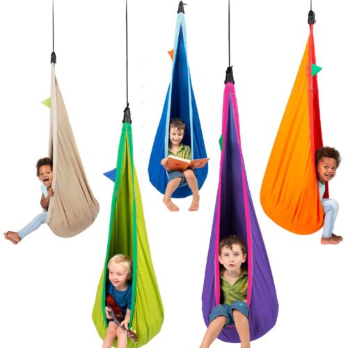 Joki Froggy: Nido/Silla Colgante Infantil [100%Algodón Bio] c/ Almohadada+Suspensión - Imagen 5