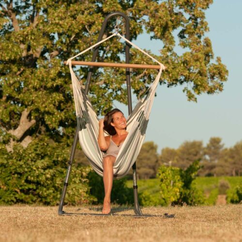 Mediterráneo Anthracite: Soporte de Acero p/ Silla Colgante [Altura Ajustable] Casa y Jardín - Imagen 4