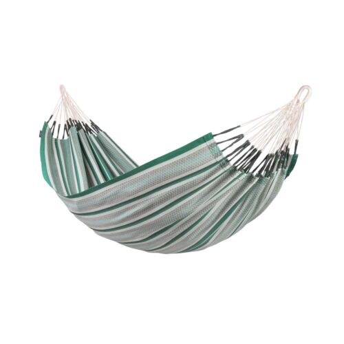 Modesta Agave: Eco-Hamaca XXL 100%Algodón Bio /Hecha a Mano [tonos Verde/patrones]