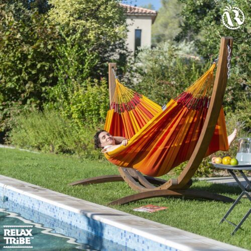 Modesta Volcano: Eco-Hamaca XL 100% Algodón Bio /Hecha a Mano - Imagen 3