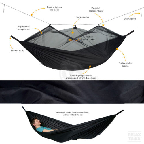 Moskito-Traveller Extreme: Hamaca de Viaje/Portátil c/ Mosquitera impreg. [1p] Exterior/Camping - Imagen 3