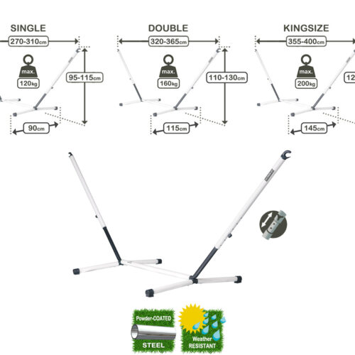 Nautico Cool Grey: Soporte de Acero para Hamaca [Casa y Jardín] - Imagen 4
