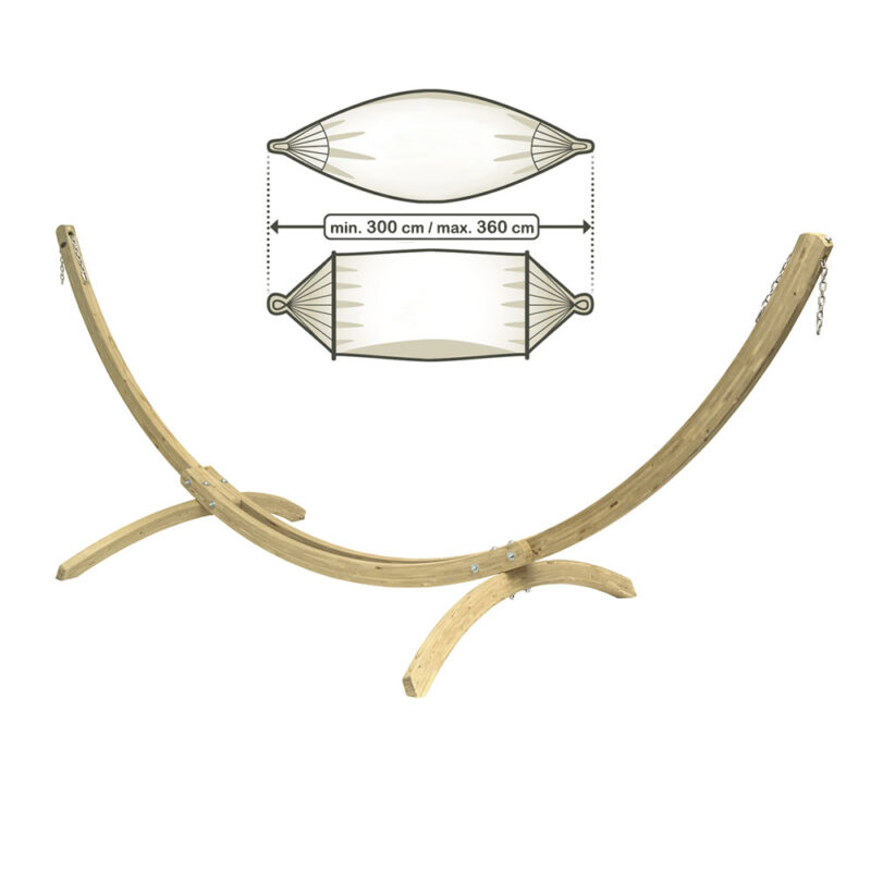 Olymp: Soporte XL [Madera FSC] p/ Hamaca [300-360cm] Casa y Jardín