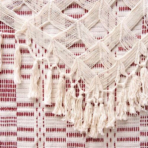 Rio Bordeaux: Hamaca Brasileña XXL [2-3p] con Franjas /Hecha a Mano - Imagen 5