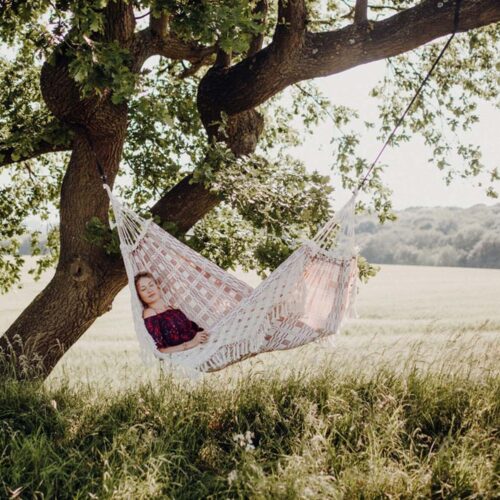 Rio Bordeaux: Hamaca Brasileña XXL [2-3p] con Franjas /Hecha a Mano - Imagen 4