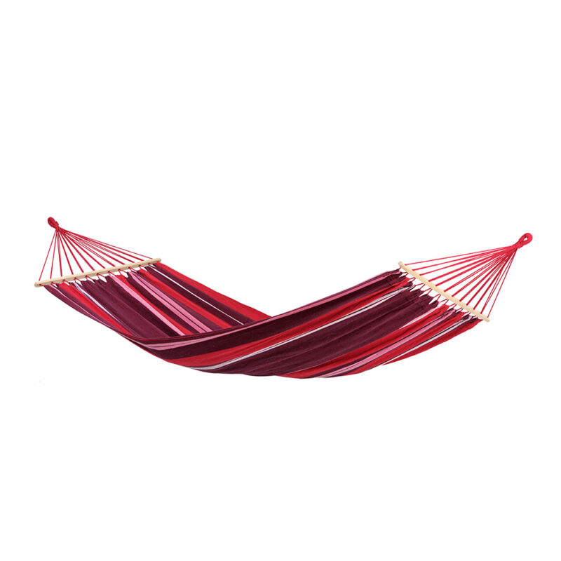 Samba Fuego: Hamaca XL [1-2p] de Exterior con Barras [Casa y Jardín] Roja+Burdeos