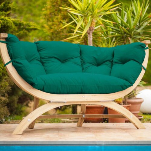 Siena Due Verde: Sofá Lounge XL [2/3p] de Madera FSC [Casa y Jardín]+Cojín de Exterior - Imagen 3