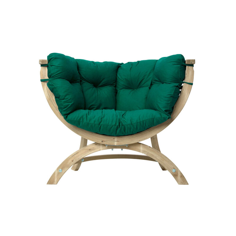 Siena Uno Verde: Sillón Lounge [1p] de Madera FSC [Casa y Jardín]+Cojín de Exterior