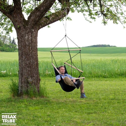 Swinger Black: Silla Colgante de Exterior [1p] c/ Reposapiés+Brazos+Almohada [Casa y Jardín] - Imagen 4