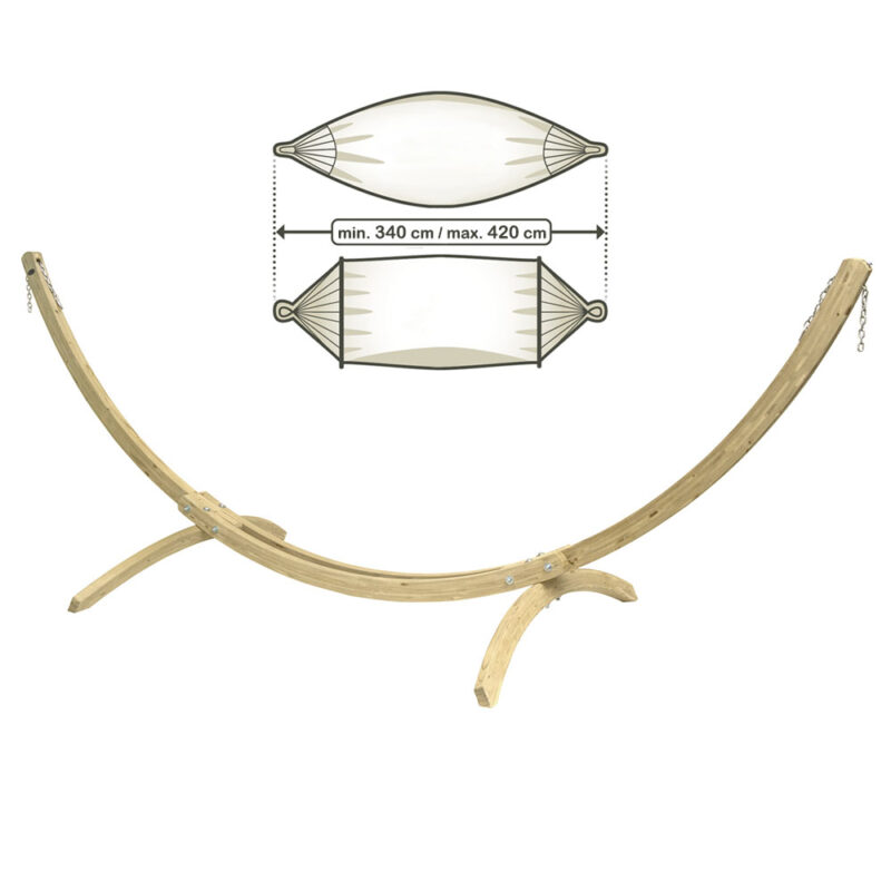 Troja: Soporte XXL [Madera FSC] p/ Hamaca [340-420cm] Casa y Jardín